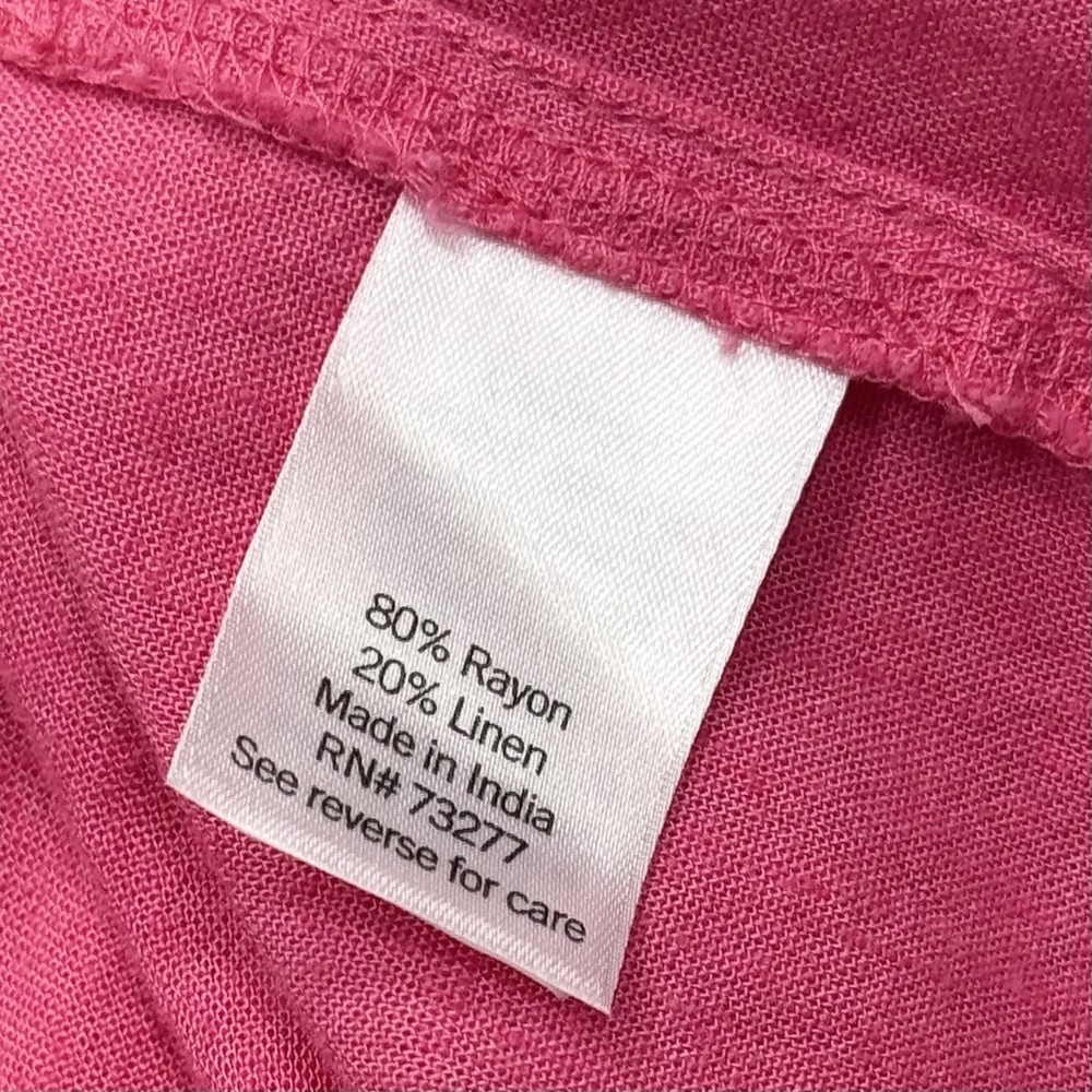 Sonoma S Linen Blend Sleeveless Knee Length Dress Pink Pleated Summer Sun Dress - Picture 8 of 15